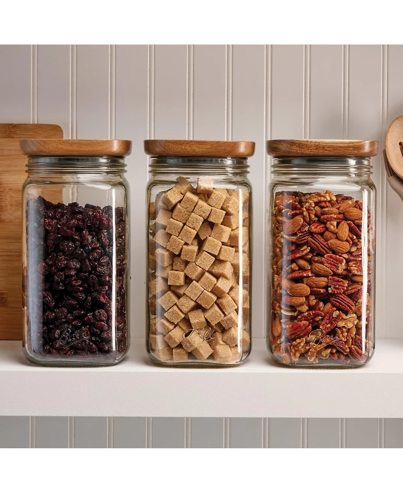 Ball Stack and Store Glass Mason Jars with Wood Lids