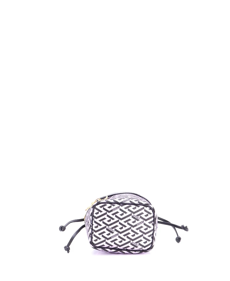 Pre-Owned Versace Mini La Greca Bucket Bag Printed Coated Canvas