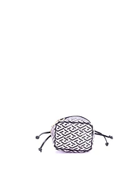 Pre-Owned Versace Mini La Greca Bucket Bag Printed Coated Canvas