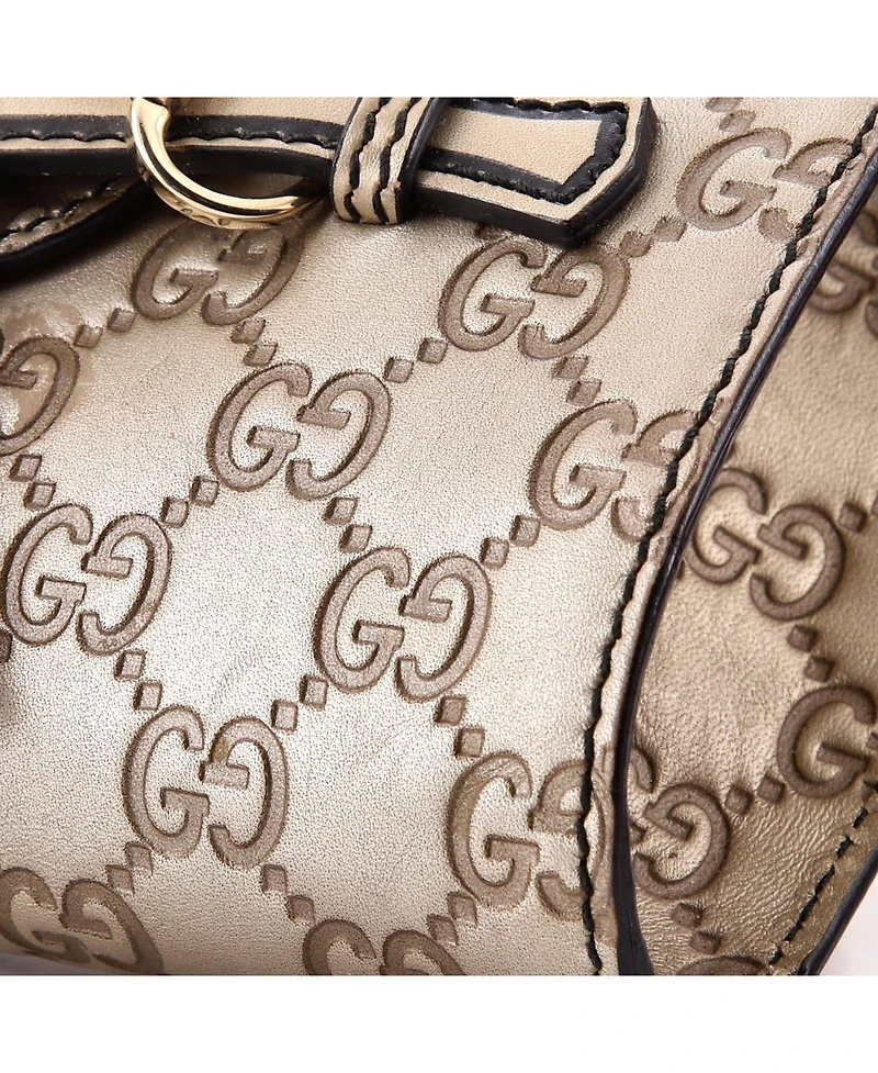 Pre-Owned Gucci Mini Emily Chain Flap Bag Guccissima Leather