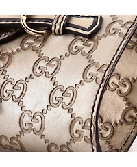 Pre-Owned Gucci Mini Emily Chain Flap Bag Guccissima Leather