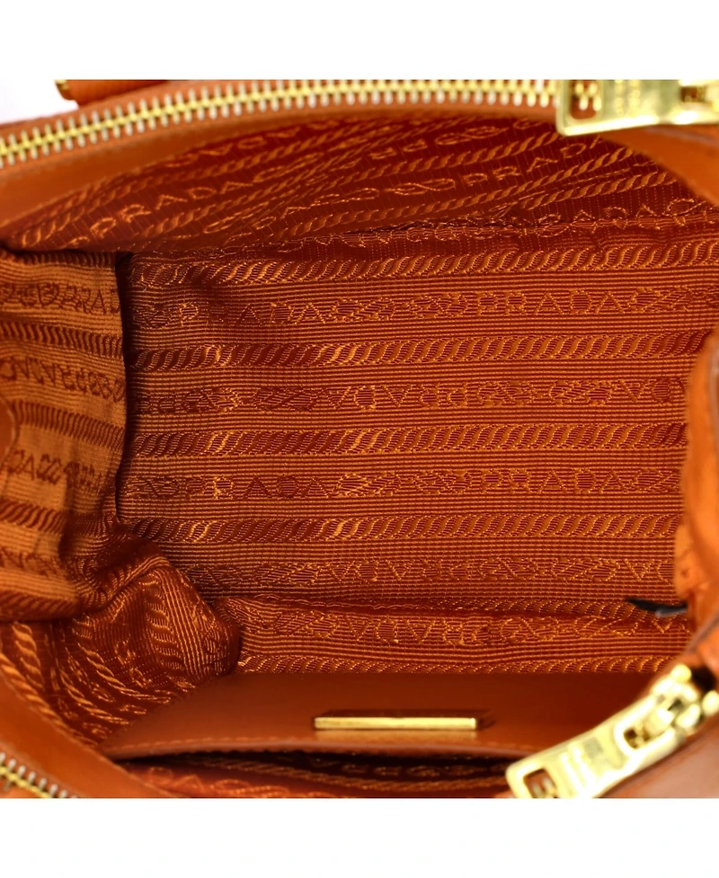 Pre-Owned Prada Mini Double Zip Lux Tote Saffiano Leather