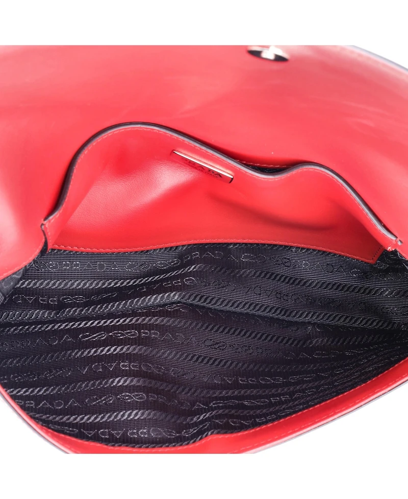 Pre-Owned Prada Femme Flap Shoulder Bag Spazzolato Leather
