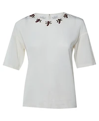 Pre-Owned Dolce & Gabbana Women's Pre-Owned Dolce and Gabbana Dragonfly Embellished Silk Crepe Blouse