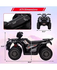 homfan 33.1 x 20.9 12.0 Inch Kids Electric Ride On Atv, 12V Battery Powered Quad with 3 Mph Speed, 4-Wheeler for Outdoor Adventure Play