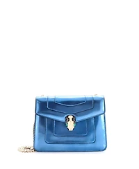 Pre-Owned Bvlgari Small Serpenti Forever Square Shoulder Bag Metallic Leather