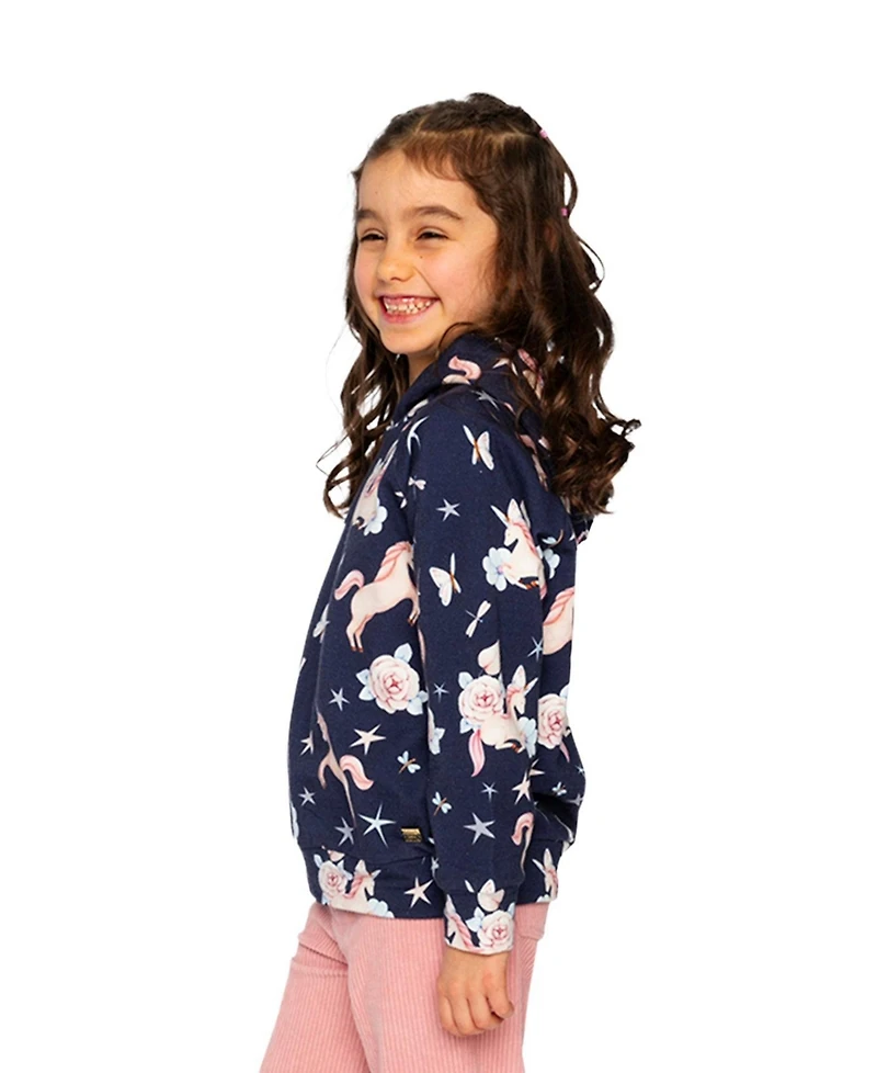 Deux par Little and Big Girl 6-12 Printed Hoodie Unicorn Print