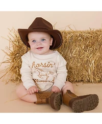 Sweet Wink Baby Boys (0M-18M) Horsin Around Western Long Sleeve Romper
