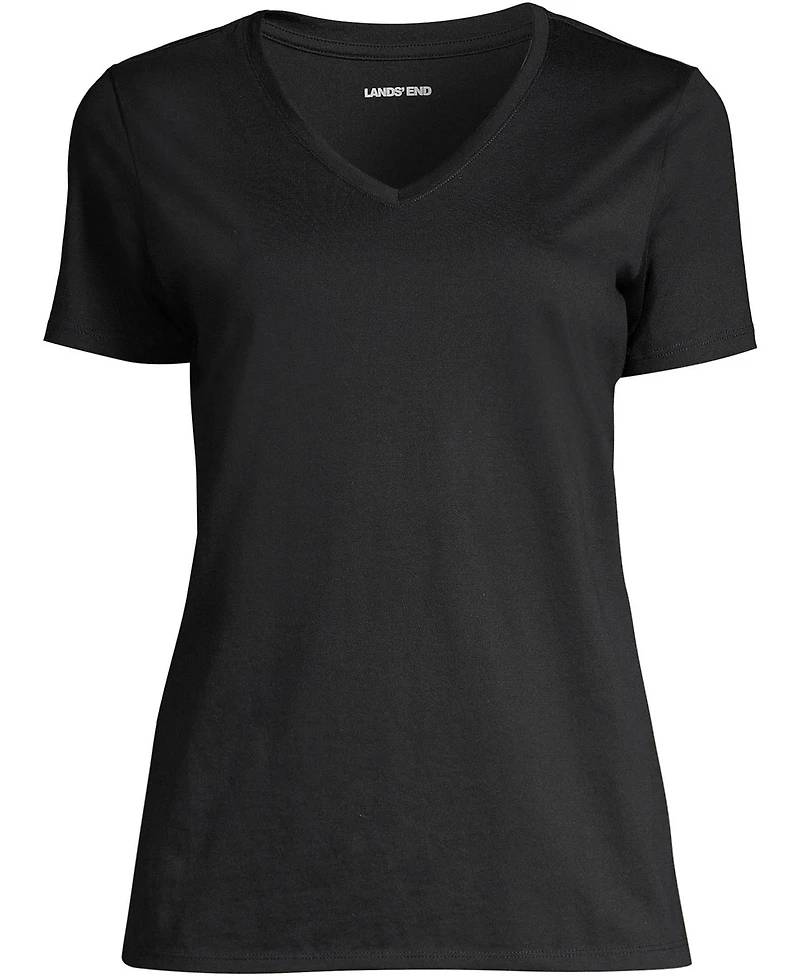 Lands' End Plus Relaxed Supima Cotton V-Neck T-Shirt
