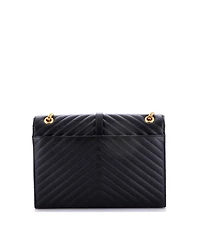 Pre-Owned Saint Laurent Large Classic Monogram Envelope Satchel Matelasse Chevron Leather