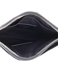 Pre-Owned Saint Laurent Medium Classic Monogram Zip Bill Pouch Matelasse Chevron Leather