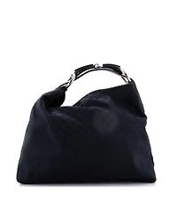 Pre-Owned Gucci Large Horsebit Hobo Gg Canvas