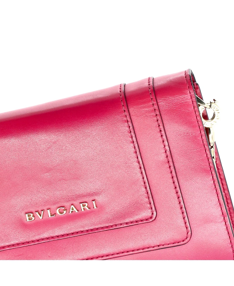 Pre-Owned Bvlgari Mini Serpenti Forever Chain Clutch Leather