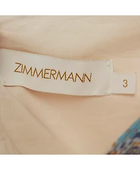 Pre-Owned Zimmermann Women's Printed Plisse-Pleated Wrap Crop Top