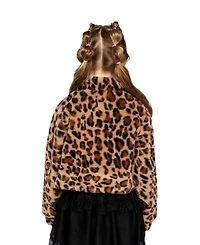 Deux par Kids & Baby Little and Big Girl 6-14 Faux Fur Jacket Leopard Print