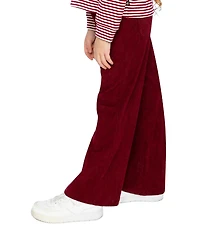 Deux par Deux Little and Big Girl (6-14)Stretch Corduroy Wide Leg Pants Reddish