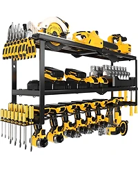 Xdovet Power Tool Organizer Wall Mount Metal Rack Drill Holder 3 Tier Workshop Storage