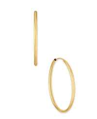 Macy's Polished Continuous Endless Hoop Earrings in 10k Yellow Gold