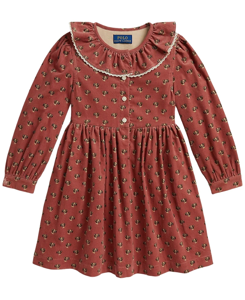 Polo Ralph Lauren Girls' 2T-6X Floral Cotton Corduroy Shirtdress