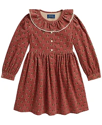 Polo Ralph Lauren Girls' 2T-6X Floral Cotton Corduroy Shirtdress
