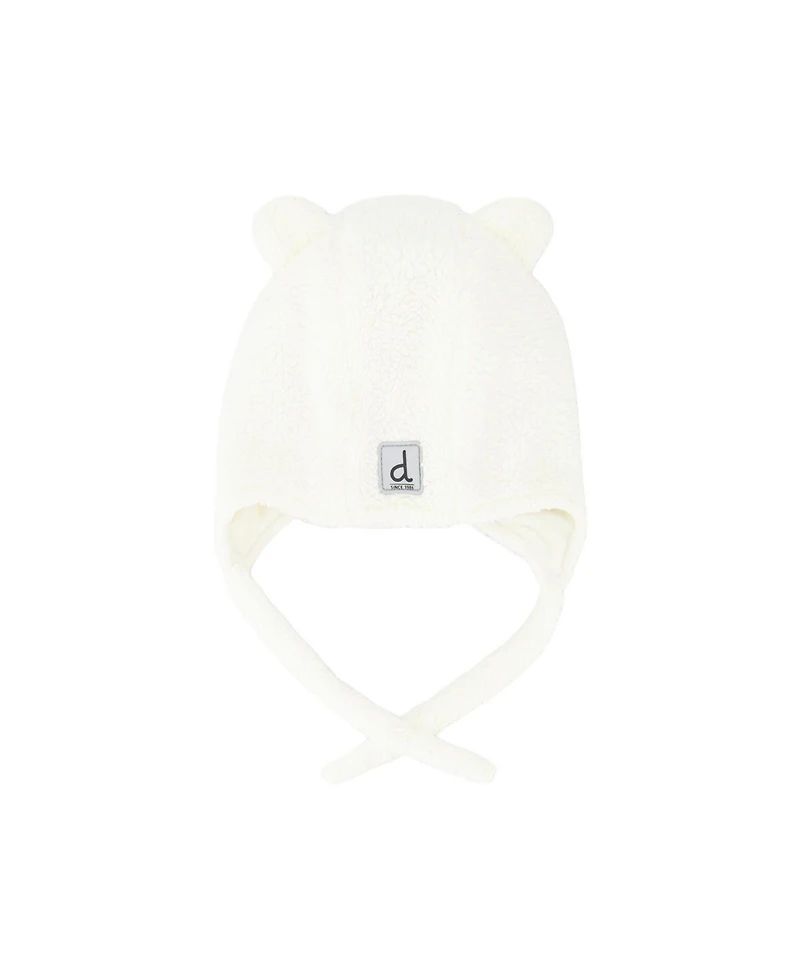Deux par Deux Toddler Unisex (2T-3T) Winter Sherpa Hat with Ear Flaps and Ears