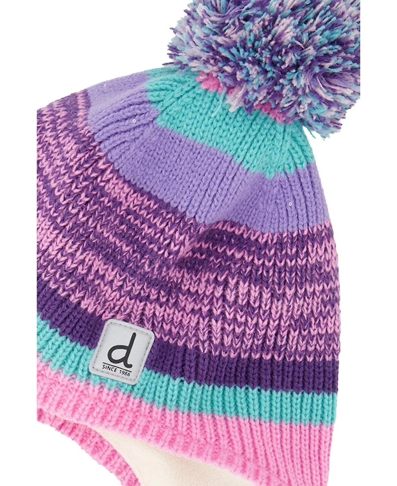 Deux par Deux Toddler Girl's (2-4) Winter Peruvian Knit Hat with Pompom Gradient