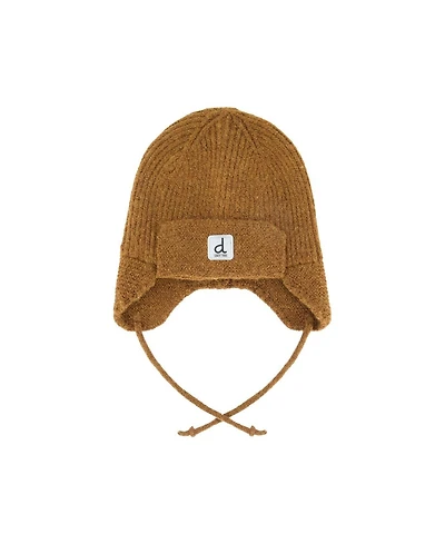 Deux par Deux Toddler Boy (2-3) Winter Knit Hat with Ear Flaps and Strings