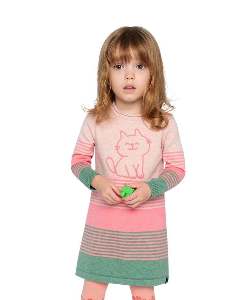 Deux par Little and Big Girl 6-8 Knitted Stripe Dress