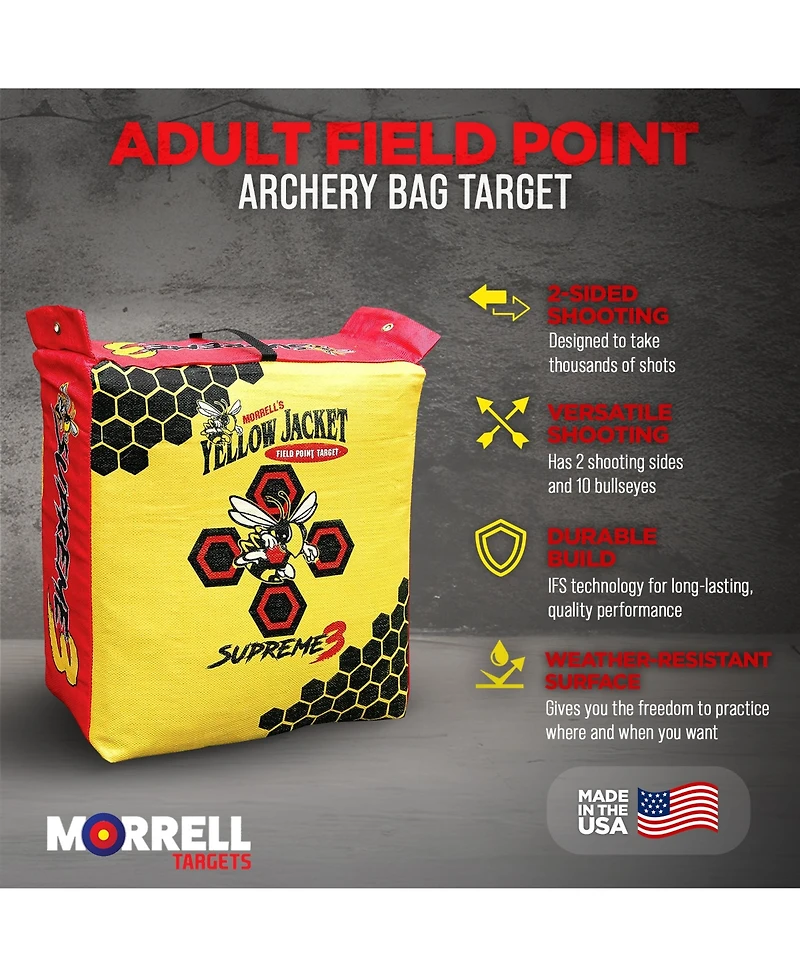 Morrell Targets Jacket Supreme 3 28 Pound Adult Field Point Archery Bag Target