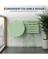 gaomon 5Piece Patio Bistro Set - Metal Frame Folding Patio Furniture, Bistro Table and Chairs Set, No Assembly Needed, for Balcony, Yard, Garden