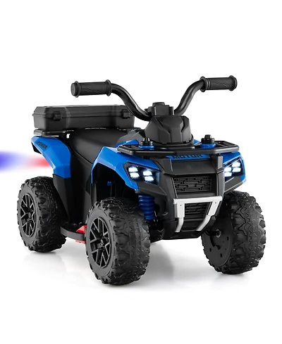Slickblue Kids Ride-On Atv 6V with Spray, Music and Rear Storage Box