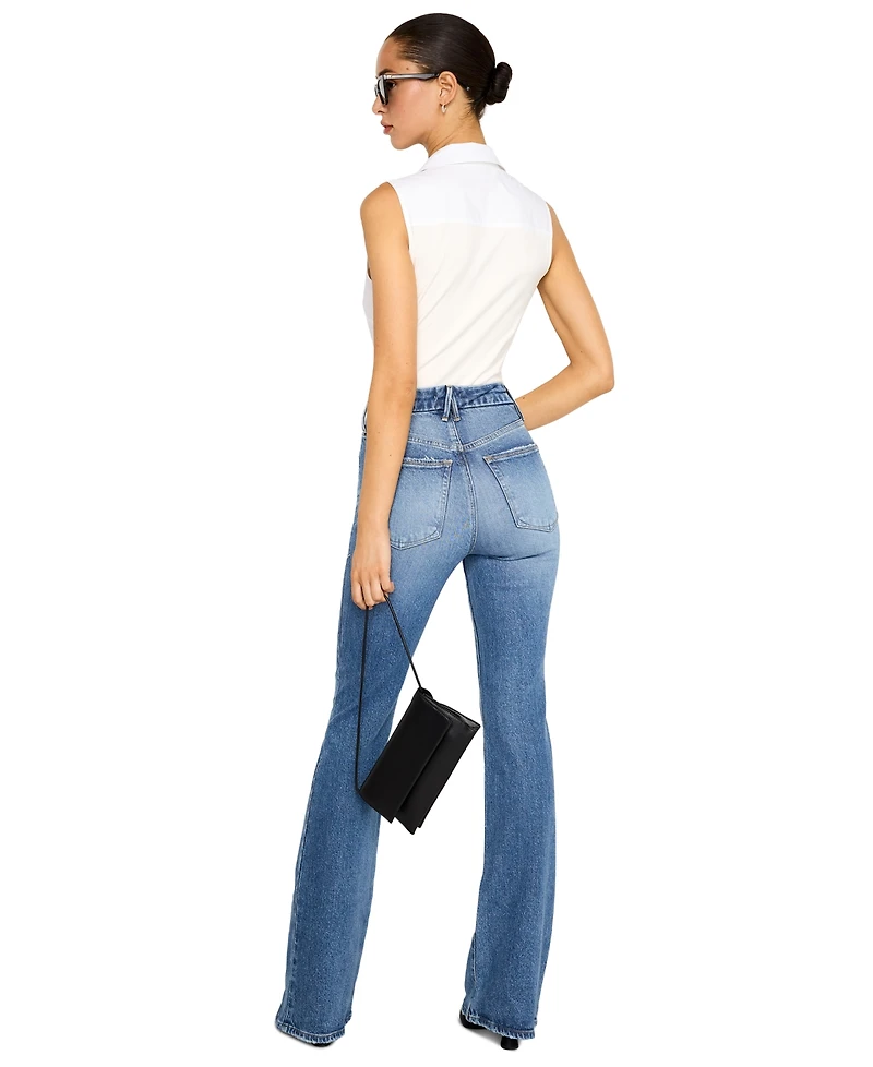 Good American Women's High-Rise Bootcut Jeans, Regular & Plus