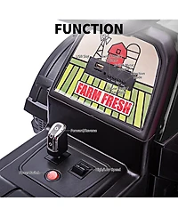 homfan 12V Ride On Tractor with Trailer, Dual 40W Motors, Led Headlights, Usb/MP3, Outdoor Backyard Play