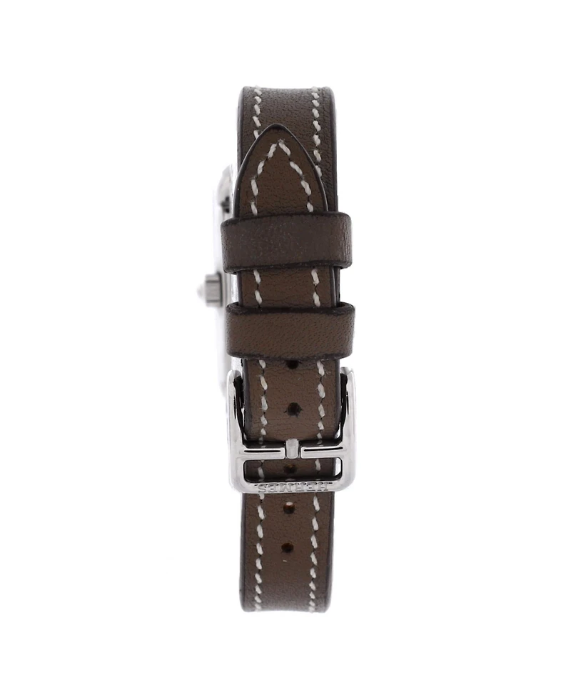 Pre-Owned HERMES Nantucket Quartz Watch in Stainless Steel and Leather 17mm