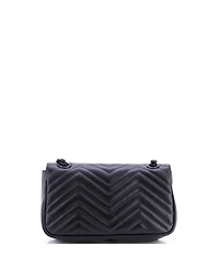Pre-Owned Gucci Small Gg Marmont Monochrome Flap Bag Matelasse Leather