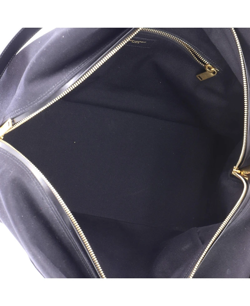 Pre-Owned Saint Laurent Rive Gauche Bowling Bag Embroidered Canvas