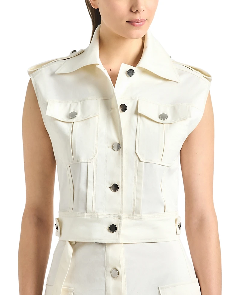 Derek Lam 10 Crosby Women's Illiana Stretch Twill Utility Vest