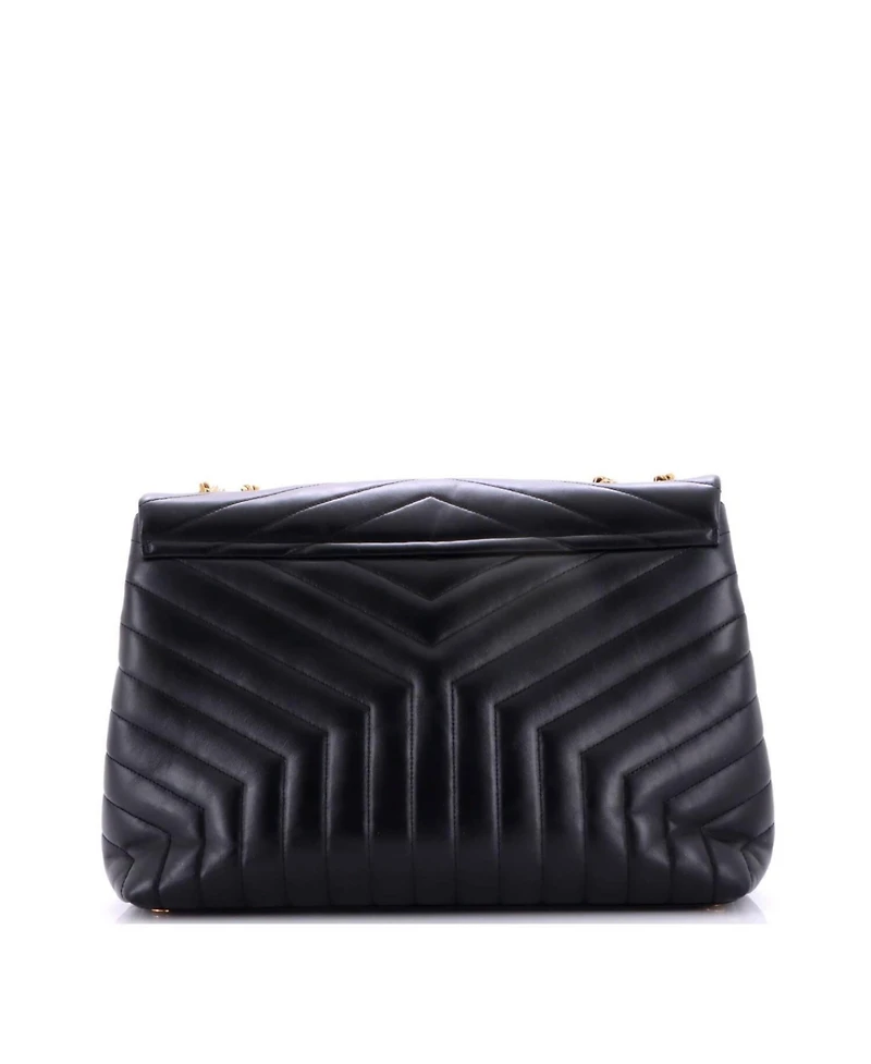 Pre-Owned Saint Laurent Large Loulou Shoulder Bag Matelasse Chevron Leather