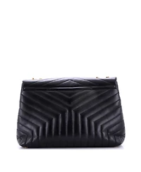 Pre-Owned Saint Laurent Large Loulou Shoulder Bag Matelasse Chevron Leather