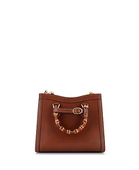 Pre-Owned Gucci Small Diana Nm Logo Bamboo Handle Tote Embossed Leather