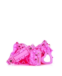 Pre-Owned Balenciaga Xs Le Cagole Giant Studs Shoulder Bag Ruffled Spandex
