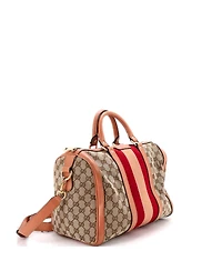 Pre-Owned Gucci Medium Vintage Web Boston Bag Gg Canvas