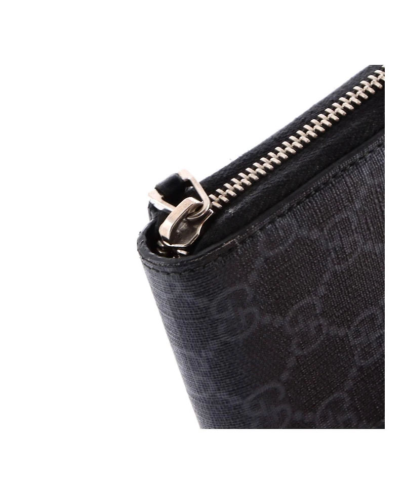Pre-Owned Gucci Web Zip Around Wallet Gg Coated Canvas