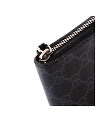 Pre-Owned Gucci Web Zip Around Wallet Gg Coated Canvas