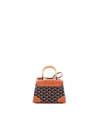 Pre-Owned Goyard Mini Structured Saigon Top Handle Bag Coated Canvas with Leather