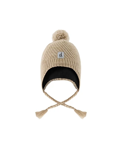 Deux par Deux Toddler Unisex Winter Peruvian Knit Hat with Pompom Taupe