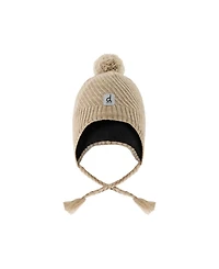 Deux par Deux Toddler Unisex Winter Peruvian Knit Hat with Pompom Taupe