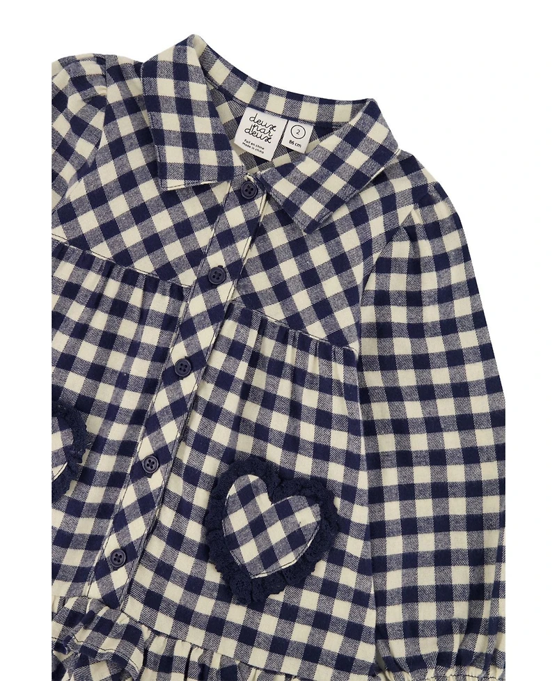 Deux par Baby Girl (12M-24M) Shirt Dress with Frills Gingham Print