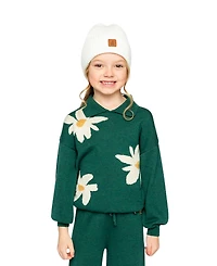 Deux par Deux Toddler Girls 2T - 5T Knitted Sweater Jasper Printed