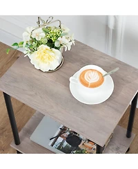 Slickblue Modern Side Table with Storage Shelf for Living Room Organization